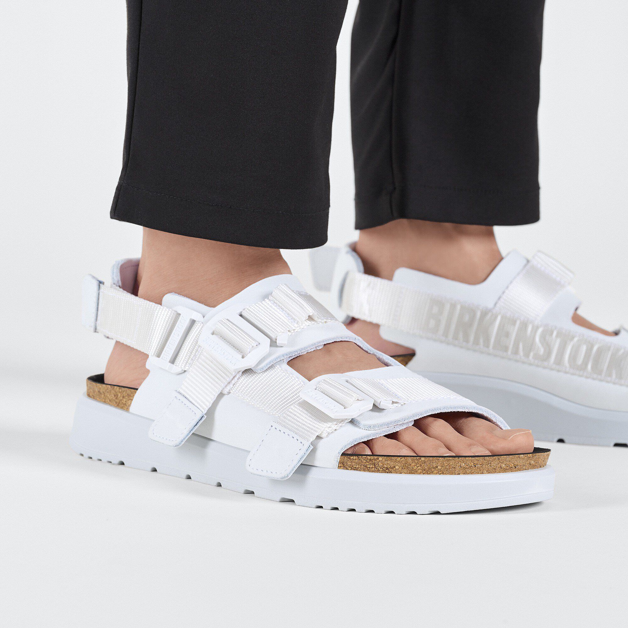 Shinjuku Leather-Textile in Color Antique White | BIRKENSTOCK US