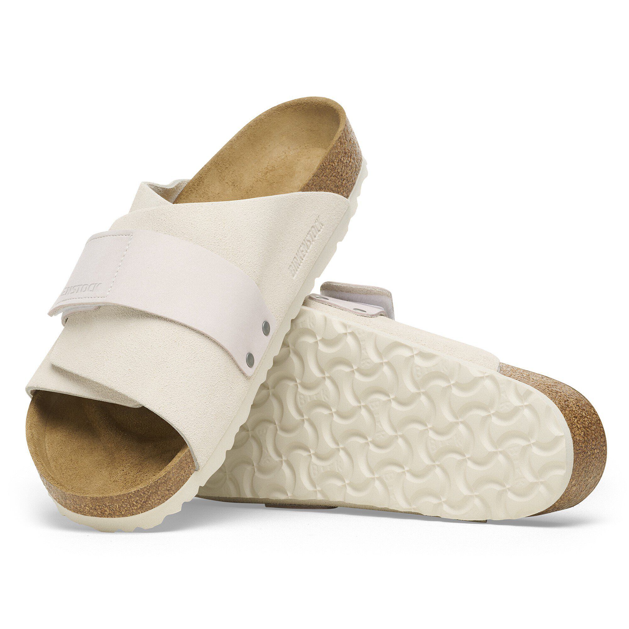 Birkenstock KYOTOスエード アンティークホワイト サンダル 39 Kyoto Nubuck-Suede Leather in Color Antique White