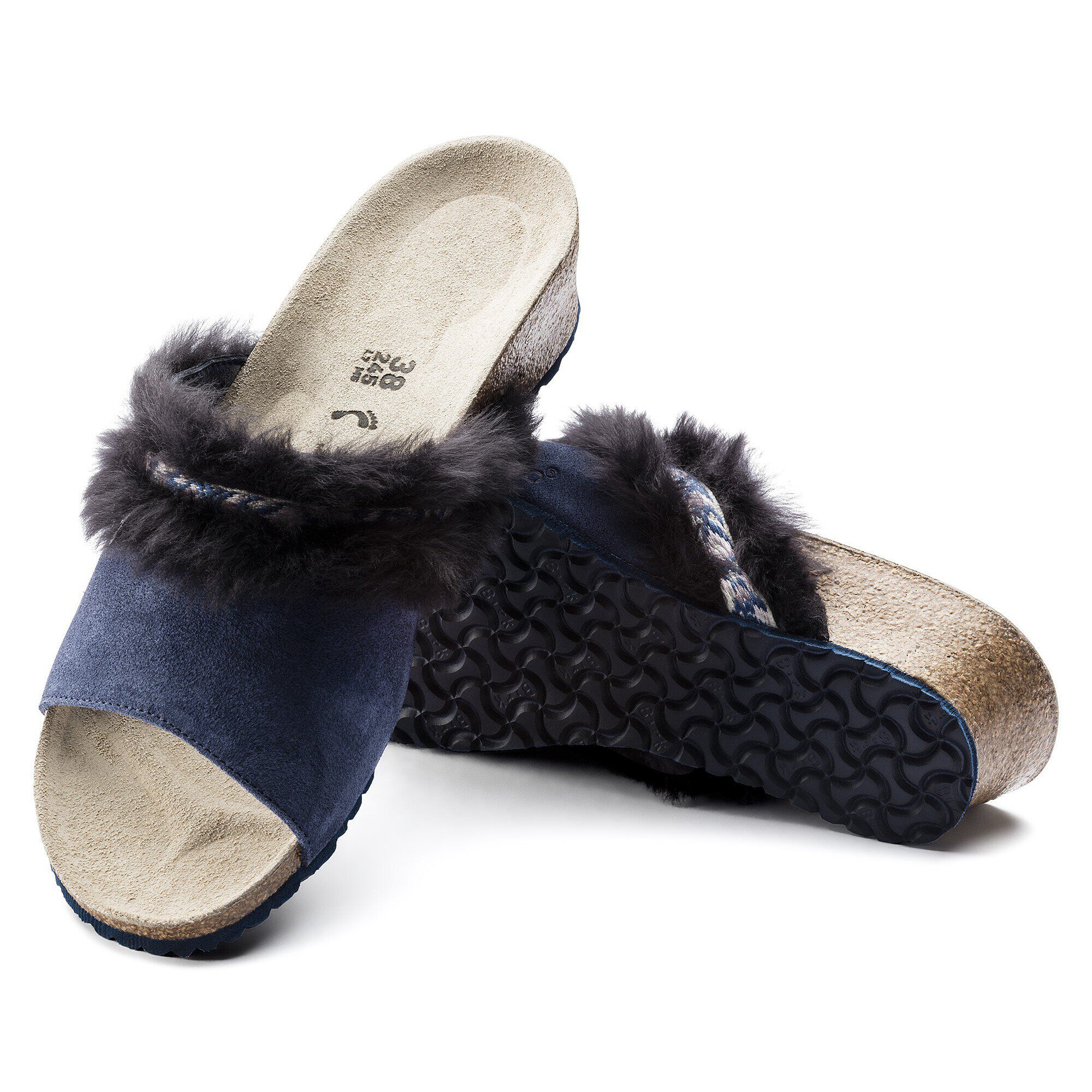 Amber Suede Leather/Fur with outer sole details