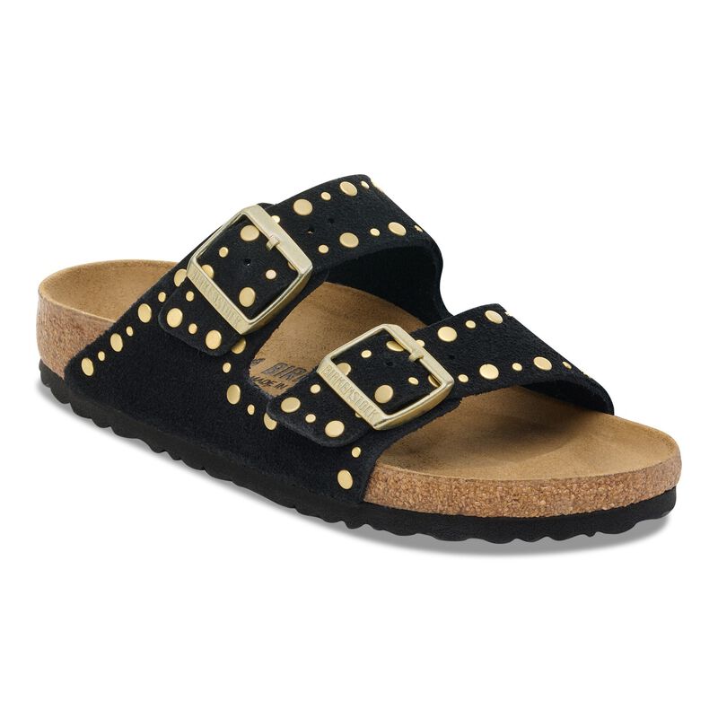 BIRKENSTOCK Arizona Rivet Suede Leather Stone Blue Trail Easy detail