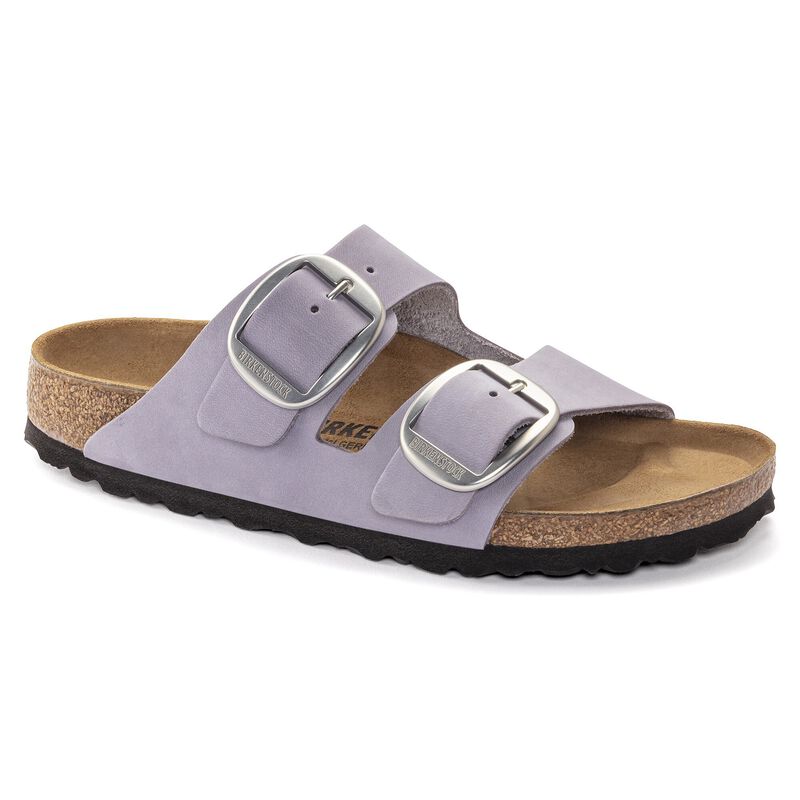 BIRKENSTOCK Arizona Big Buckle Nubuck Leather Soft Pink Soft Sole detail
