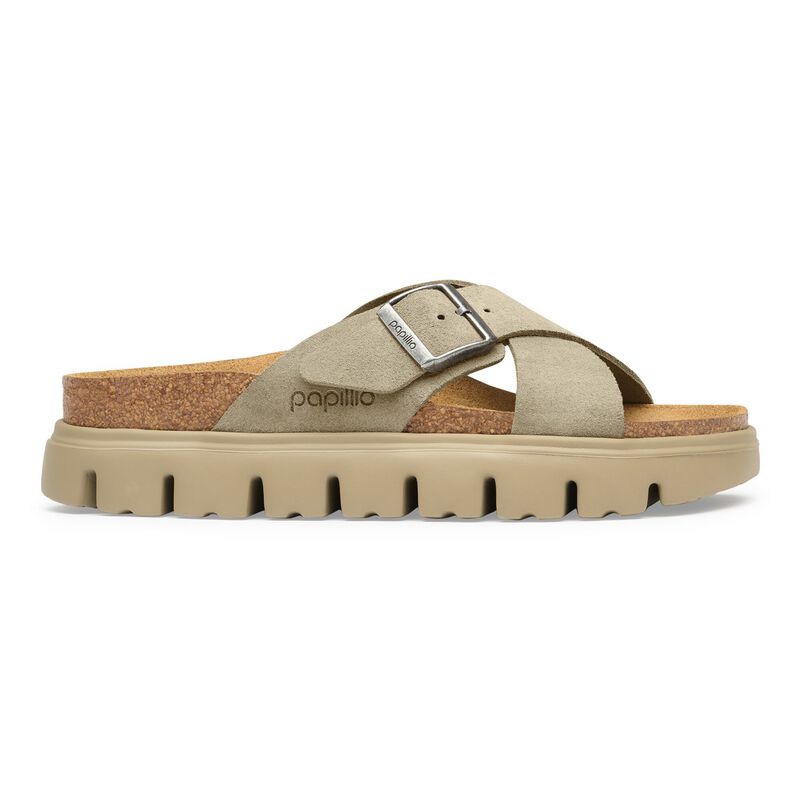 BIRKENSTOCK Siena Chunky Suede Leather Taupe Trail Easy detail