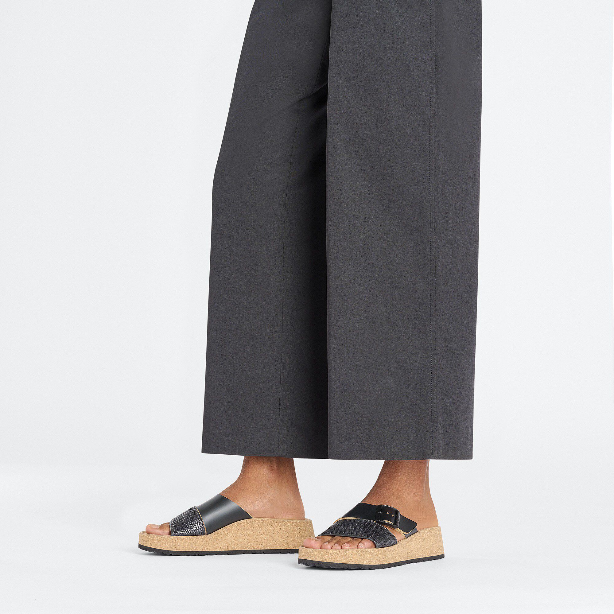 Almina Natural Leather-Synthetics with a female model