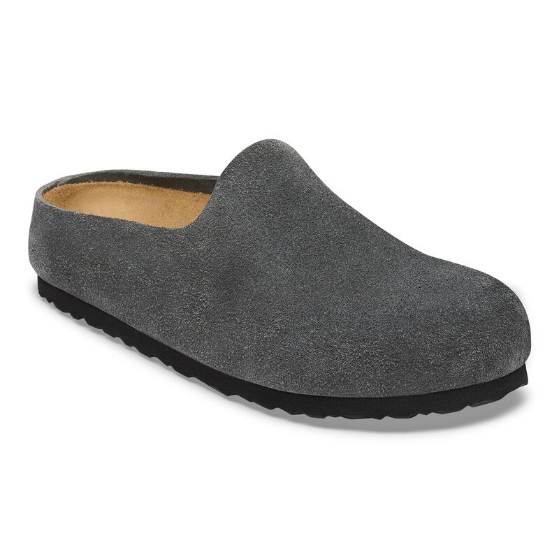 BIRKENSTOCK Amsterdam Wrapped Suede Leather Faded Purple Lounge Fit detail