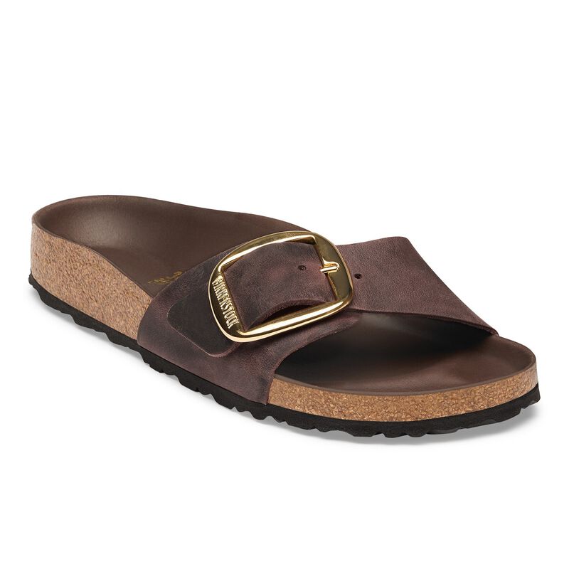 BIRKENSTOCK Madrid Big Buckle Natural Leather Oiled Black Classic Fit detail