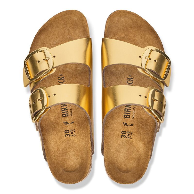 BIRKENSTOCK Arizona Big Buckle Natural Leather Metallic Gold City Comfort detail
