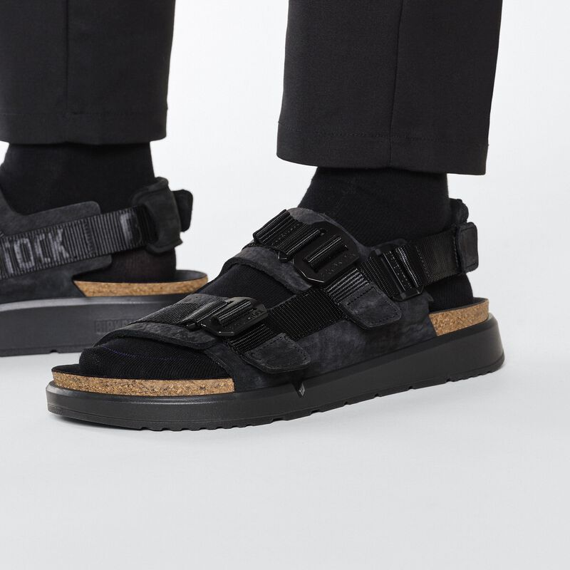BIRKENSTOCK Shinjuku Natural Leather/Textile Black Walk Edit detail