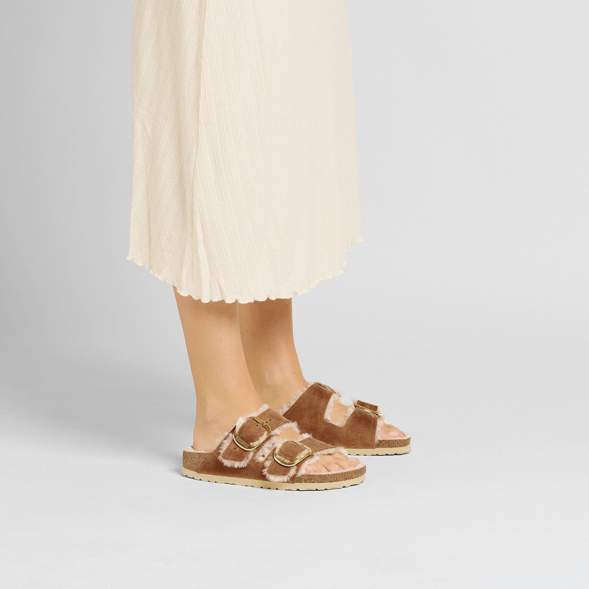 Arizona Big Buckle Shearling Cuir huil&eacute;