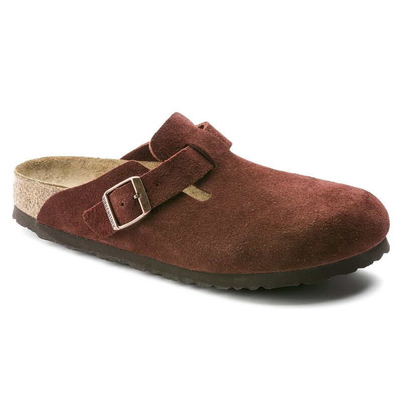 BIRKENSTOCK Boston Soft Footbed Suede Leather Black Soft Sole detail