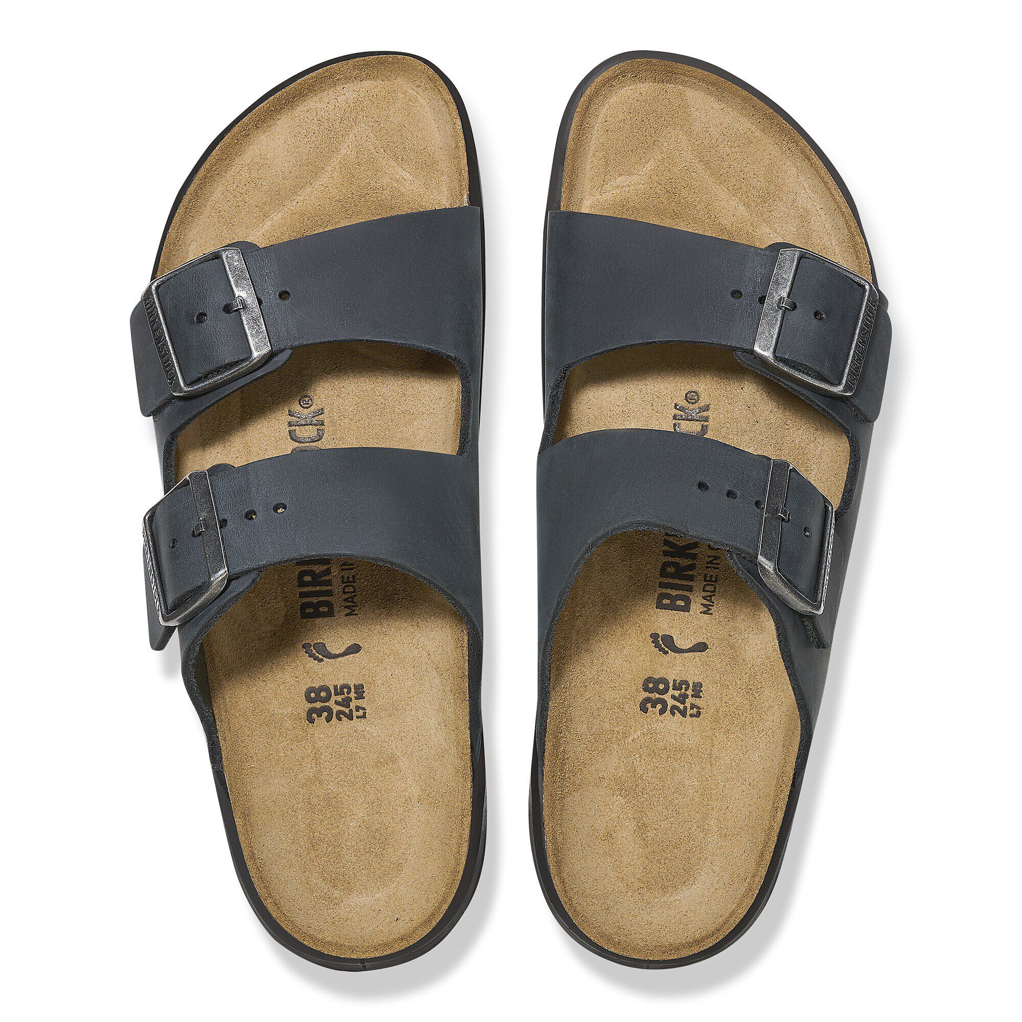 靴 BIRKENSTOCK Arizona 38 Arizona Crosstown Women Oiled Leather in Color Black