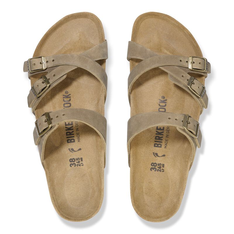 BIRKENSTOCK Franca Natural Leather Oiled Tobacco Brown Soft Footbed detail
