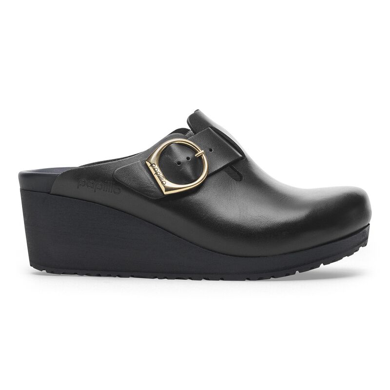 BIRKENSTOCK Fanny Leather Black/Black Easy Walk detail