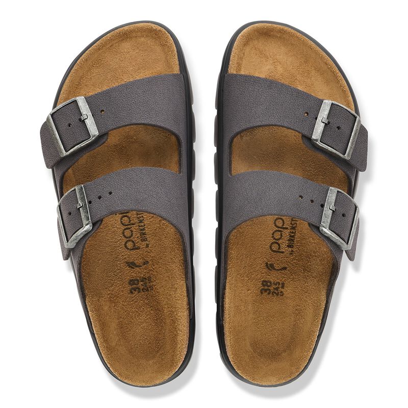 BIRKENSTOCK Arizona Chunky Birko-Flor Nubuck Velvet Gray Walk Edit detail