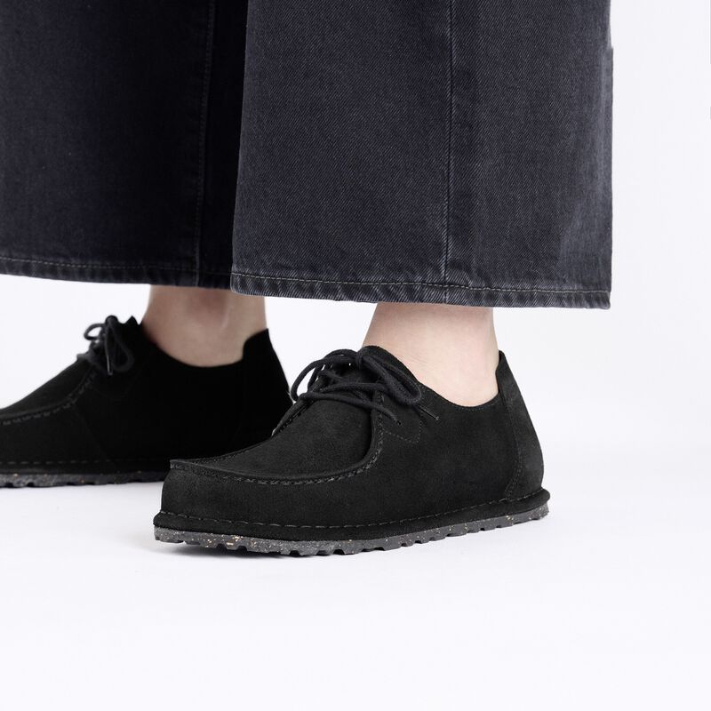 BIRKENSTOCK Utti Lace Suede Leather Black Soft Sole detail