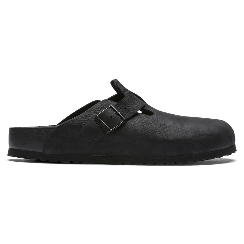 BIRKENSTOCK Boston Natural Leather Black Daily Comfort detail