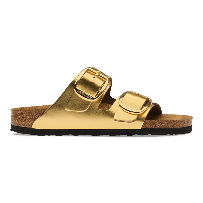 BIRKENSTOCK Arizona Big Buckle Natural Leather Metallic Gold City Comfort detail