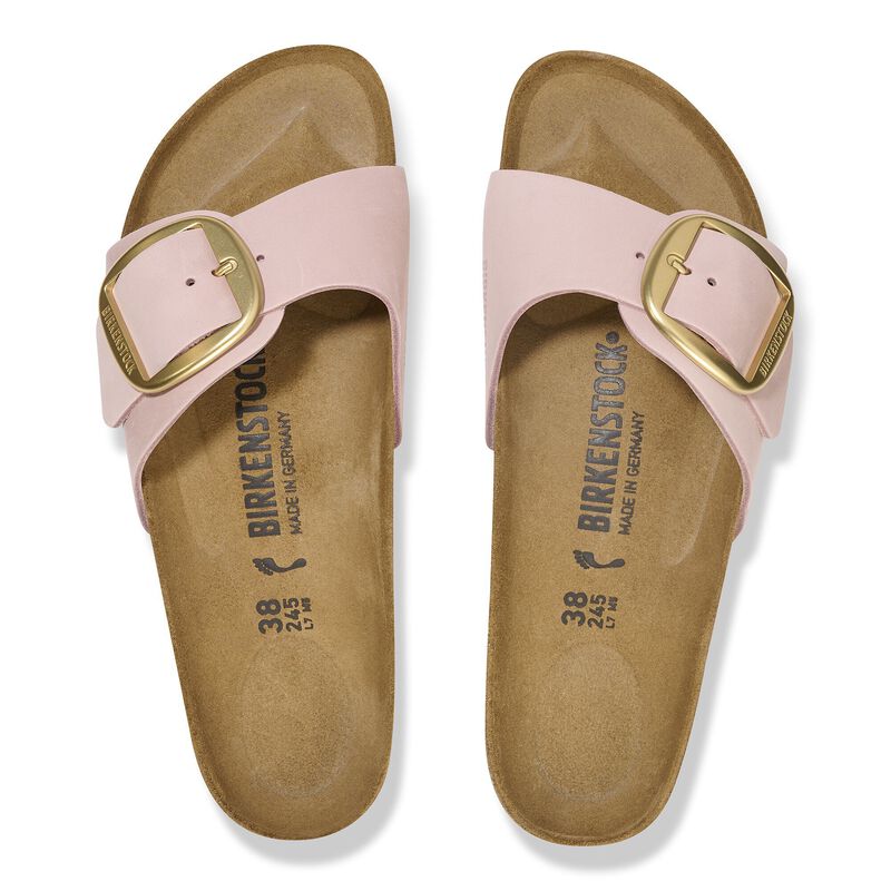 BIRKENSTOCK Madrid Big Buckle Nubuck Leather Soft Pink Soft Sole detail