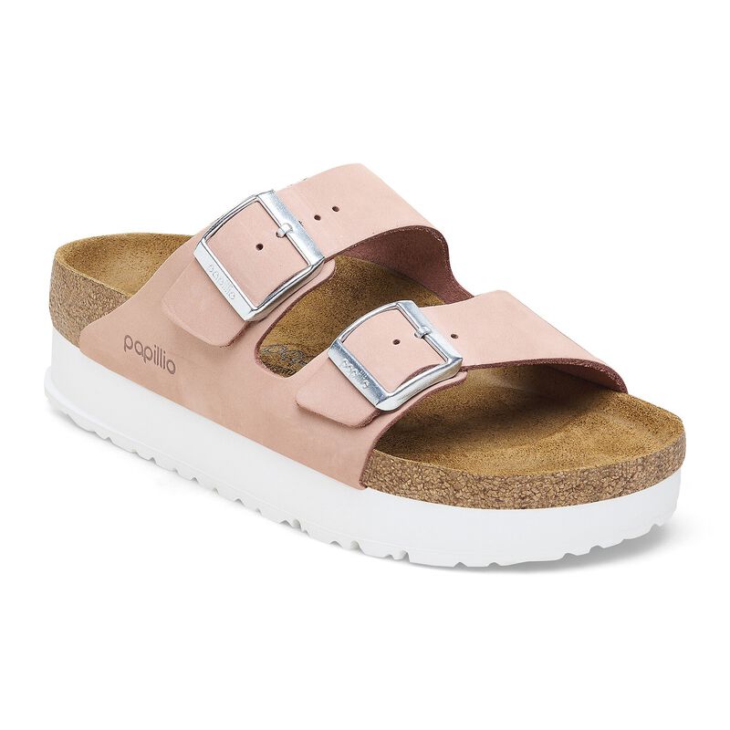 BIRKENSTOCK Arizona Flex Platform Nubuck Leather Pepper Classic Fit detail