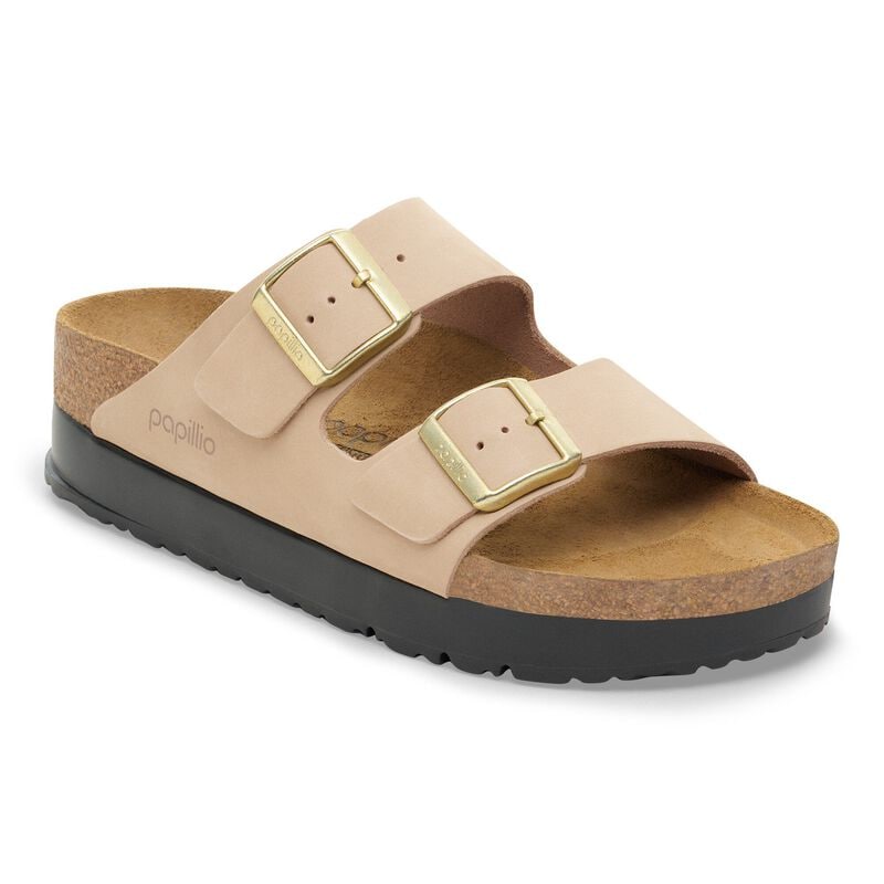 BIRKENSTOCK Arizona Flex Platform Nubuck Leather Pepper Classic Fit detail