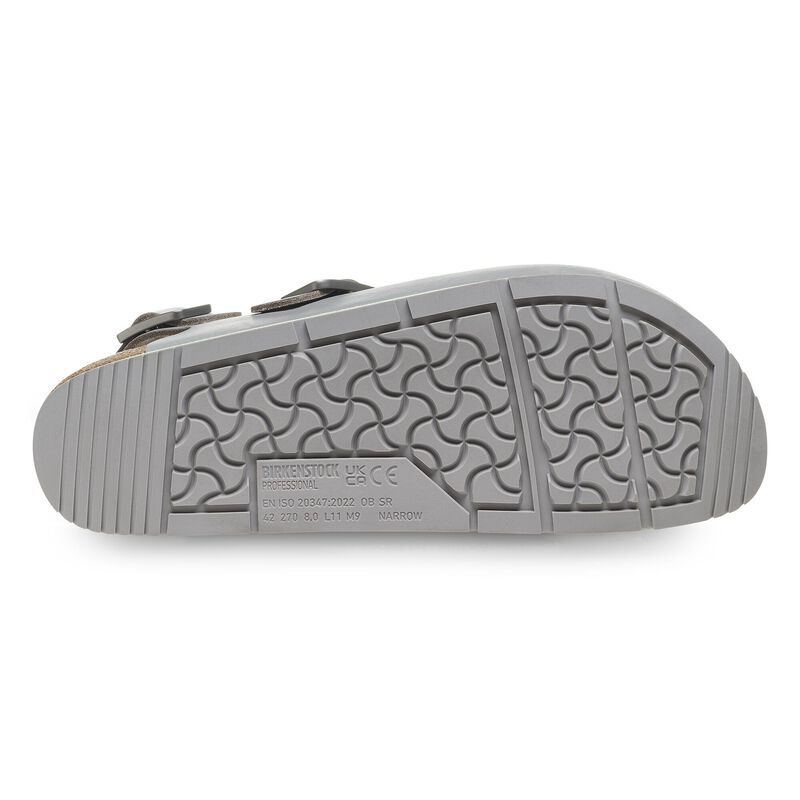 BIRKENSTOCK Tokio PRO Natural Leather Coated Gun Metal Trail Easy detail