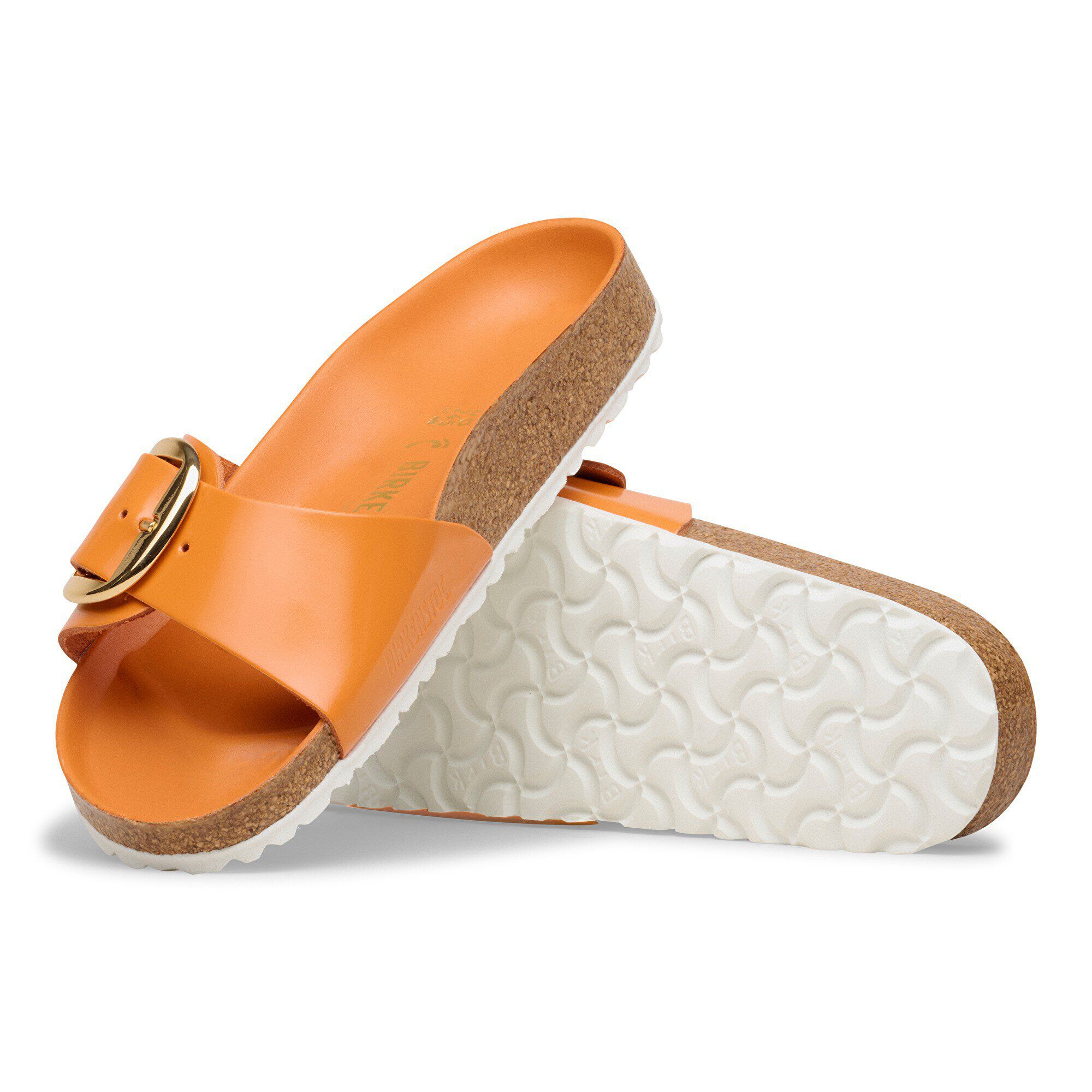 Madrid Big Buckle Natural Leather Patent