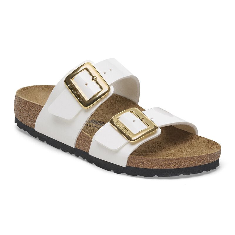 BIRKENSTOCK Sydney Cushion Buckle Birko-Flor Patent Patent Faded Purple Trail Easy detail