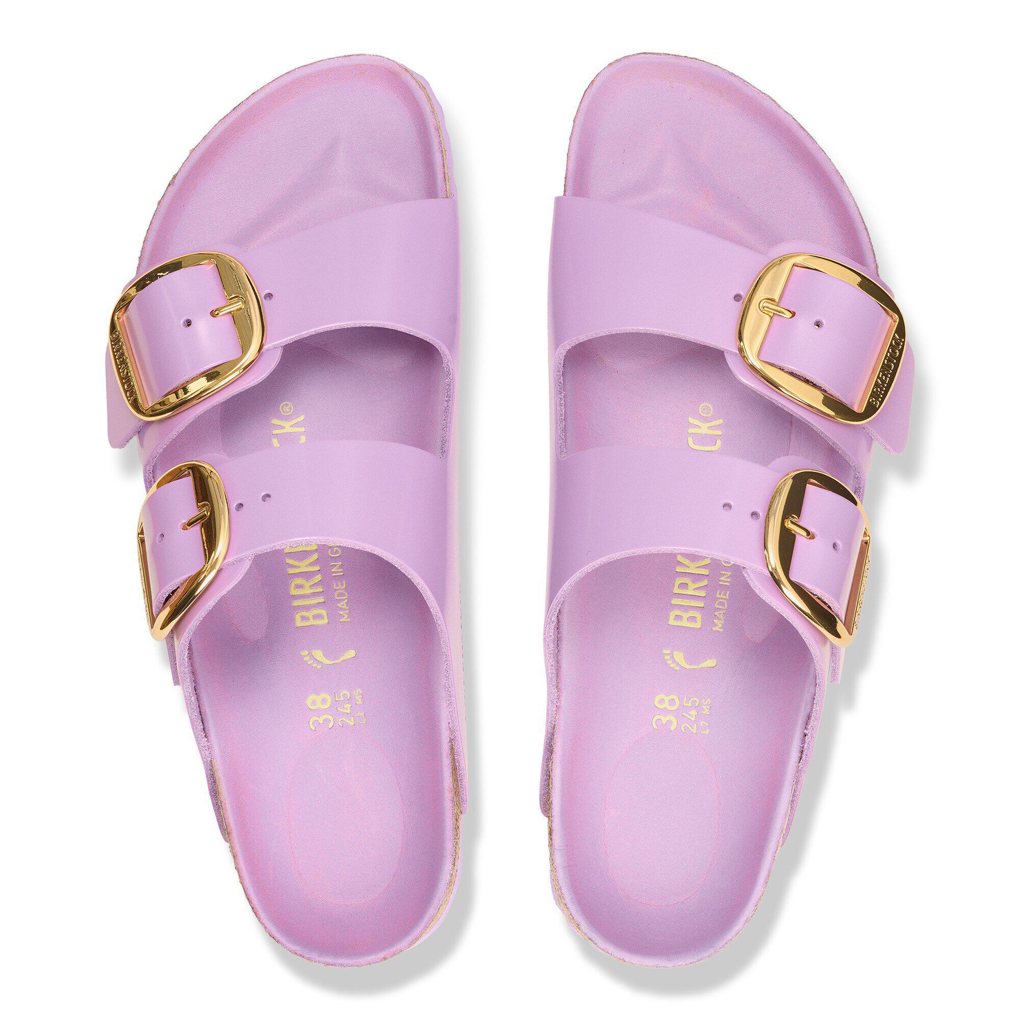 靴 BIRKENSTOCK Arizona Big Buckle Arizona Hammered Big Buckle Natural Leather Patent in Color