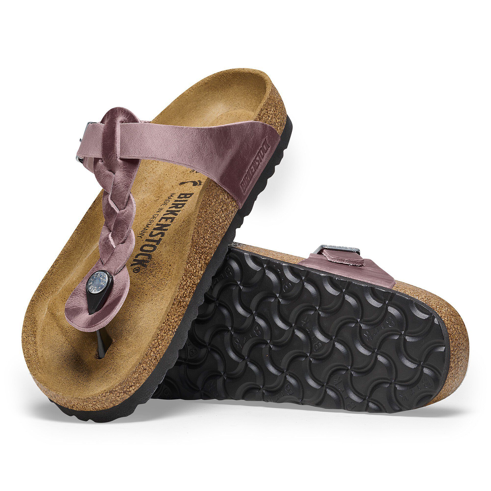 Gizeh Braided Oiled Leather in Color Lavender | BIRKENSTOCK US