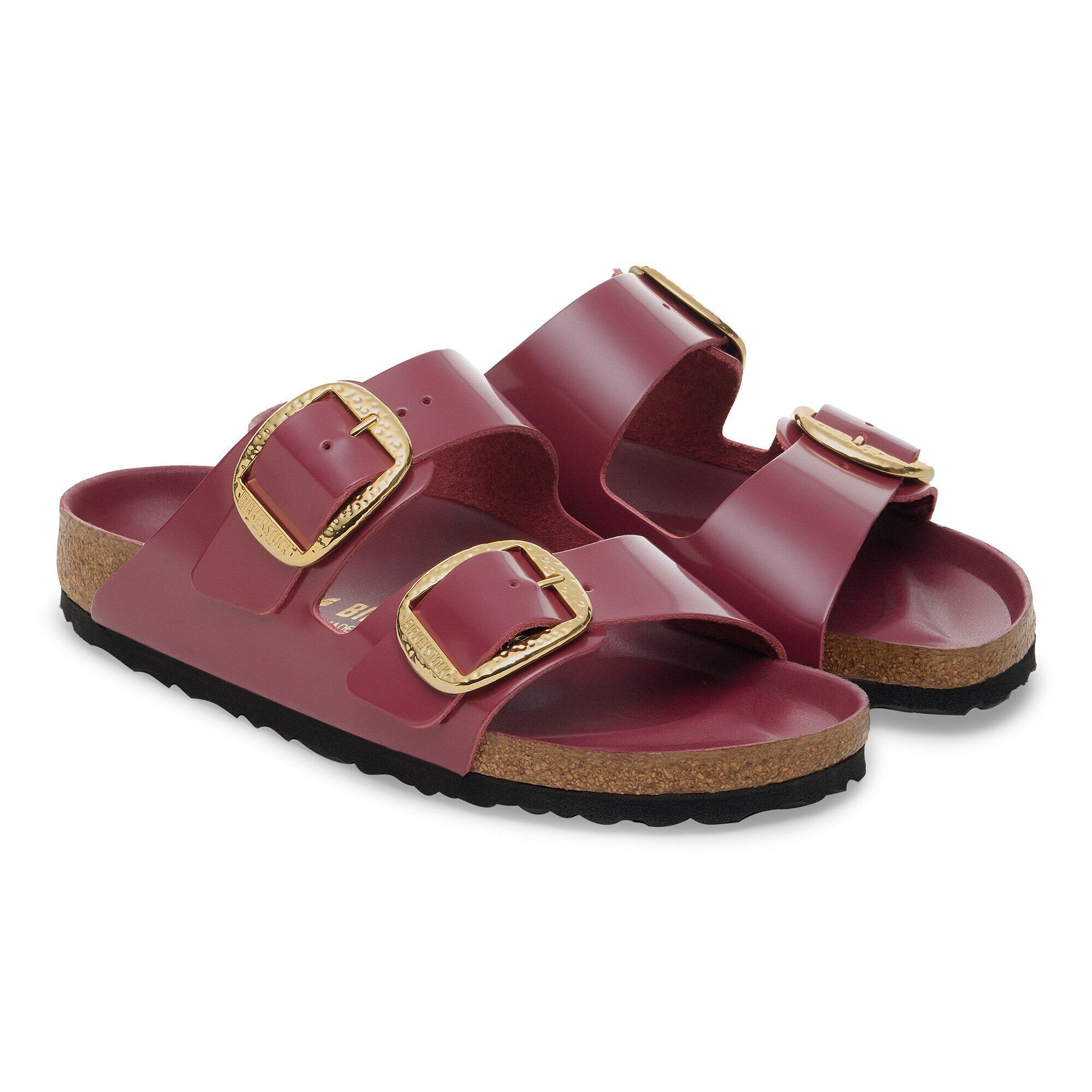 Arizona Hammered Big Buckle Natural Leather Patent in Color