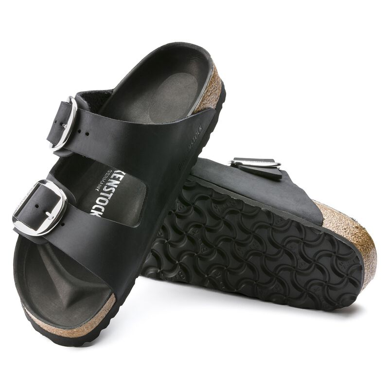 BIRKENSTOCK Arizona Big Buckle Natural Leather Oiled Black City Comfort detail