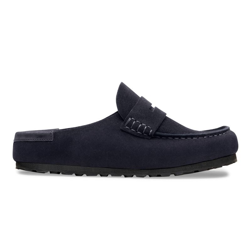BIRKENSTOCK Naples Wrapped Suede Leather Nubuck Midnight Blue Easy Walk detail