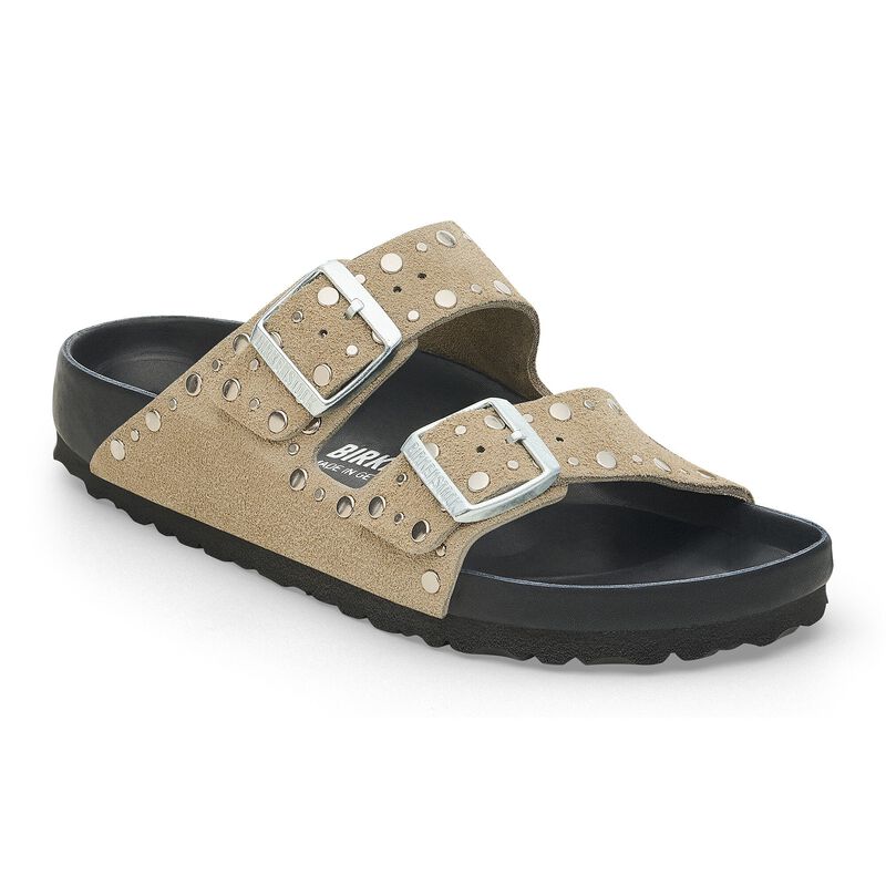 BIRKENSTOCK Arizona Rivets Suede Leather Acai Soft Sole detail
