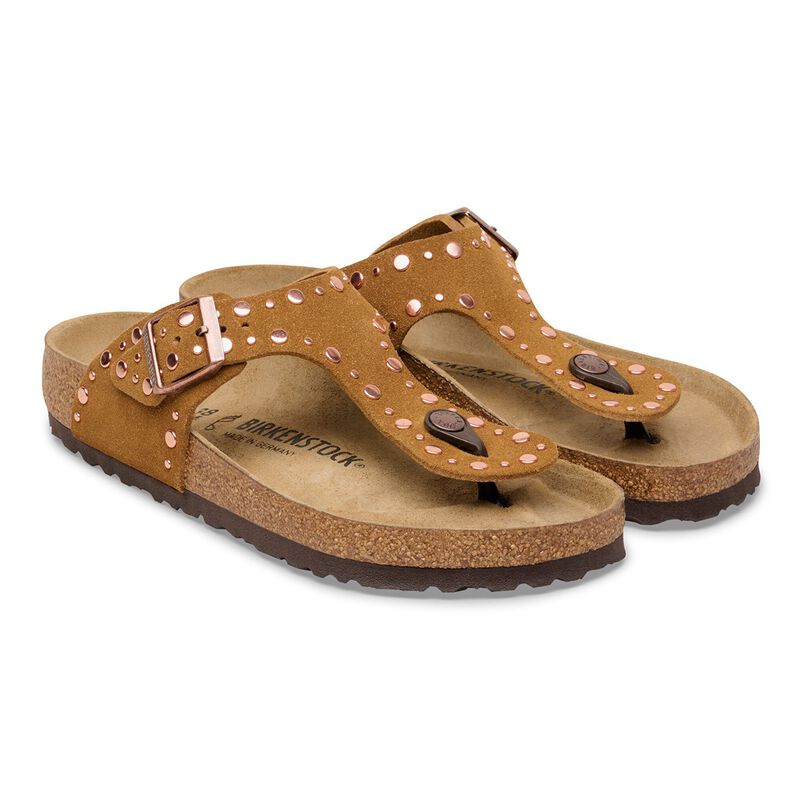 BIRKENSTOCK Gizeh Rivet Suede Leather Mink Easy Walk detail
