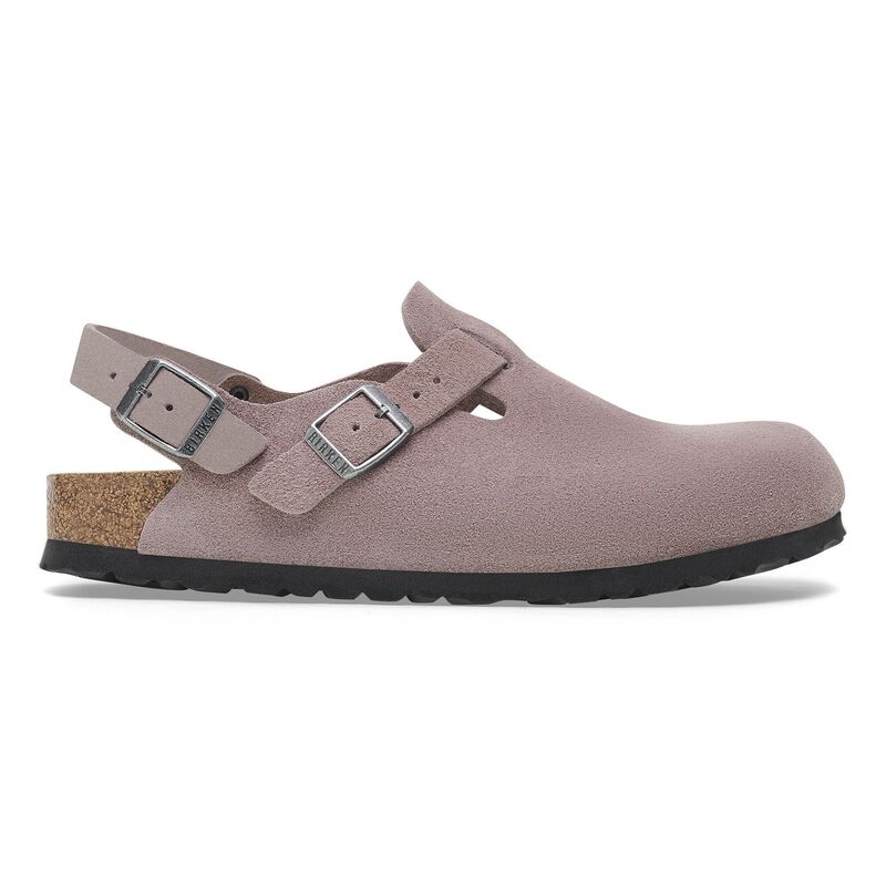 BIRKENSTOCK Tokio Suede Leather Faded Purple Soft Sole detail