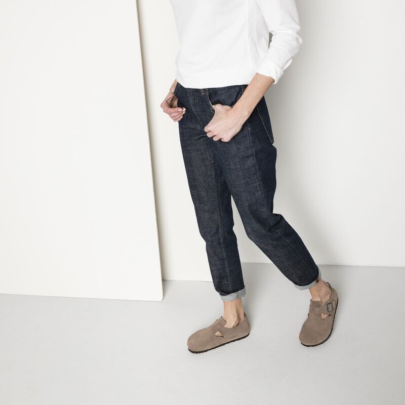 BIRKENSTOCK London Suede Leather Taupe Walk Edit detail