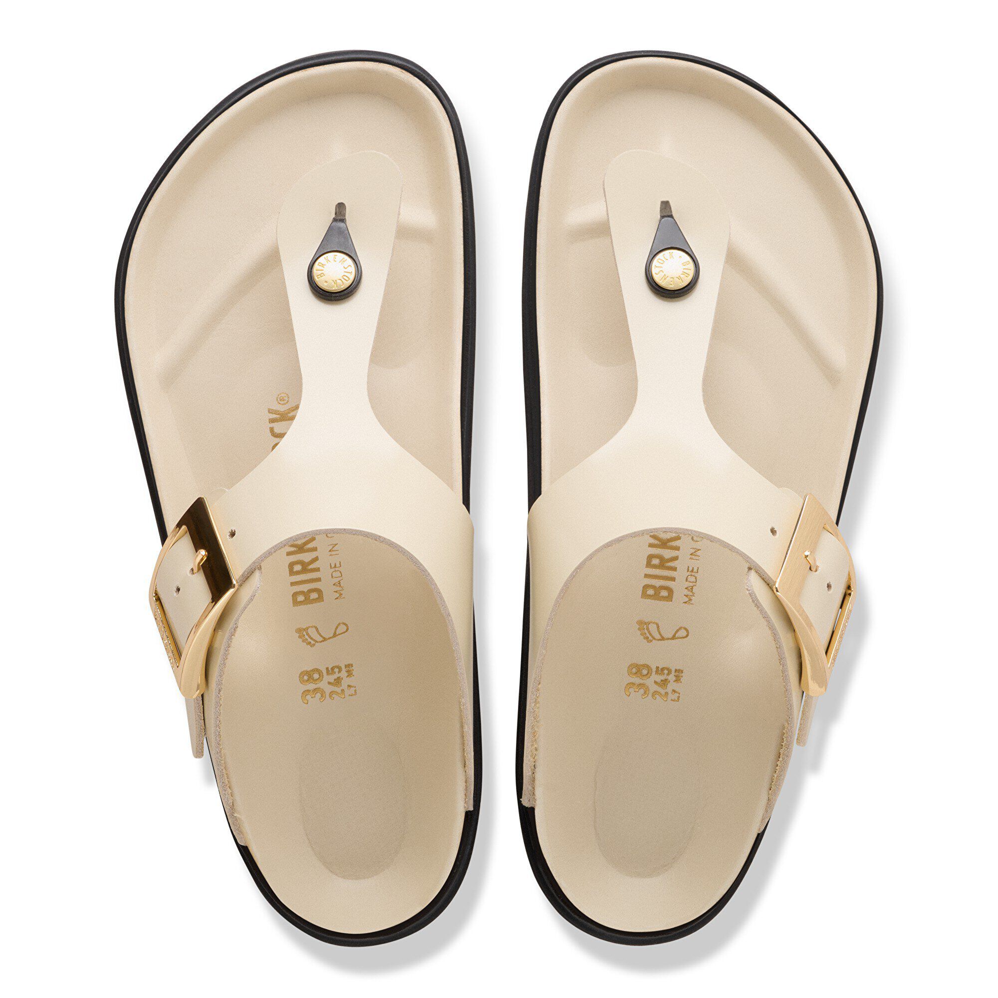 Gizeh Droplet Buckle Natural Leather Patent - a top view