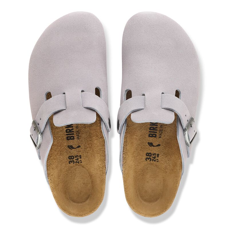 BIRKENSTOCK Boston Suede Leather Lavender Sky Easy Walk detail