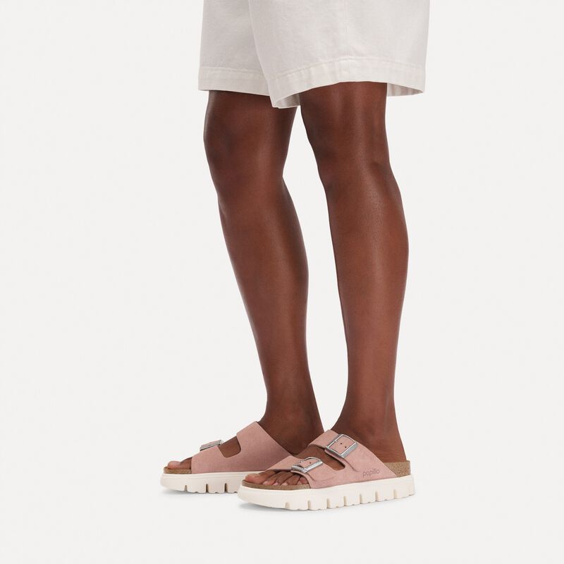 BIRKENSTOCK Arizona Platform Suede Leather Pink Clay Classic Fit detail