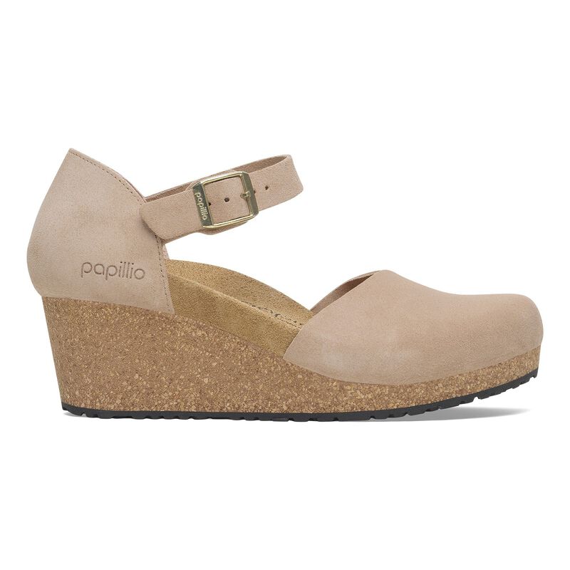 BIRKENSTOCK Mary Suede Leather Warm Sand Soft Sole detail