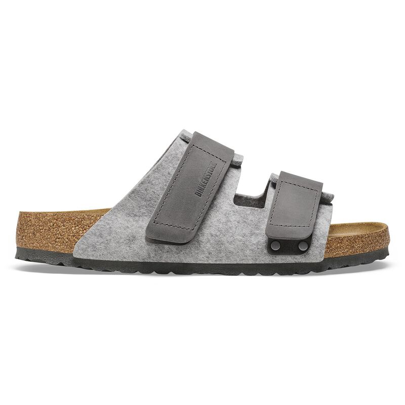 BIRKENSTOCK Uji Leather/Textile/Felt Light Gray City Comfort detail