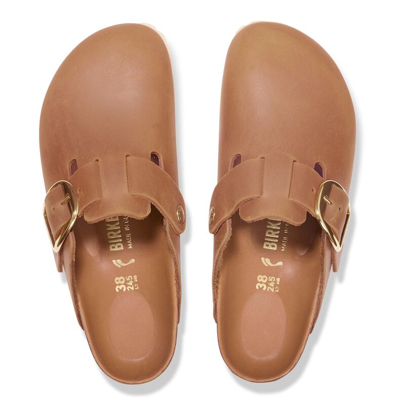 BIRKENSTOCK Boston Big Buckle Natural Leather Oiled Cognac Walk Edit detail