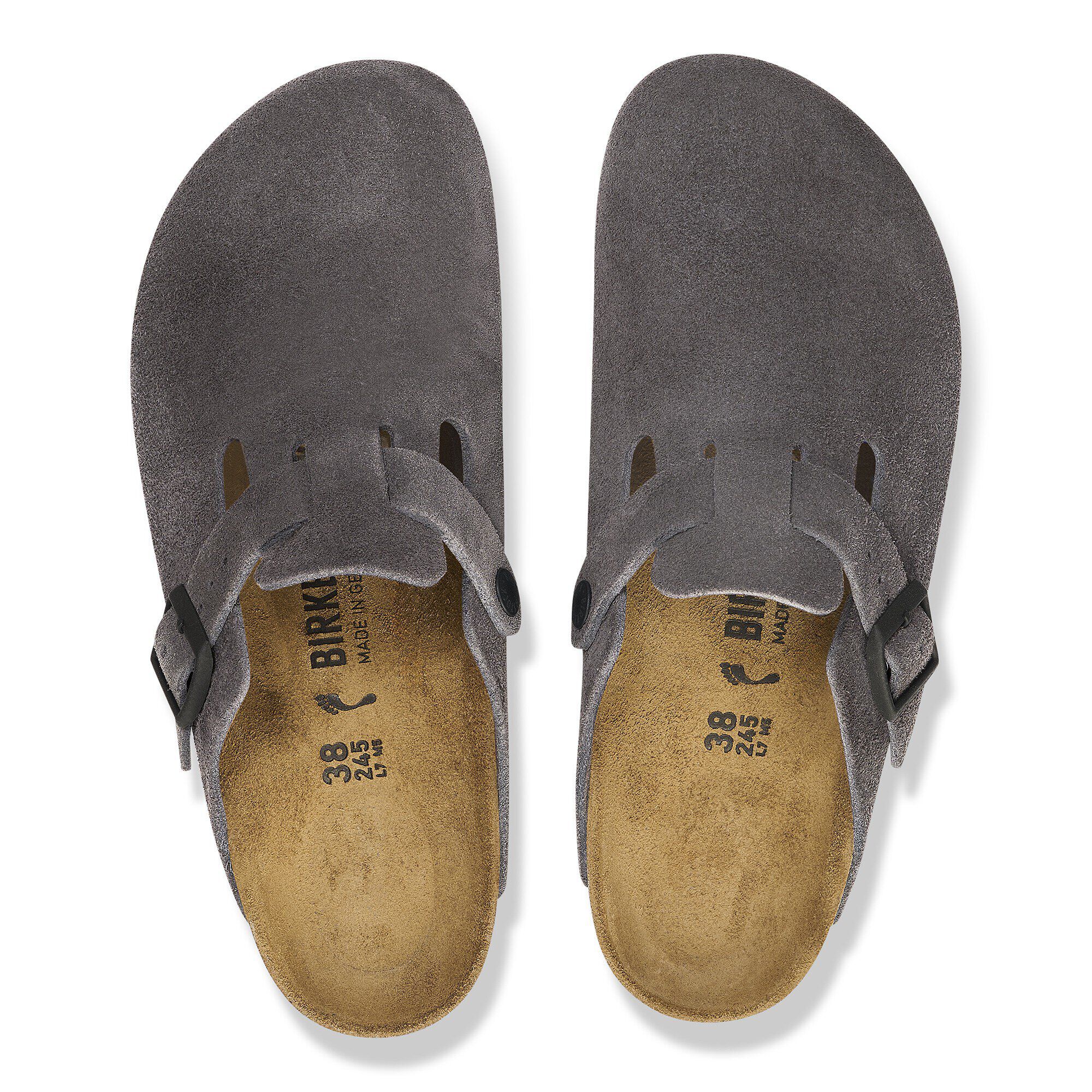 BIRKENSTOCK BOSTON ベルベットグレイ Boston Suede Leather in Color Velvet Grey | BIRKENSTOCK US