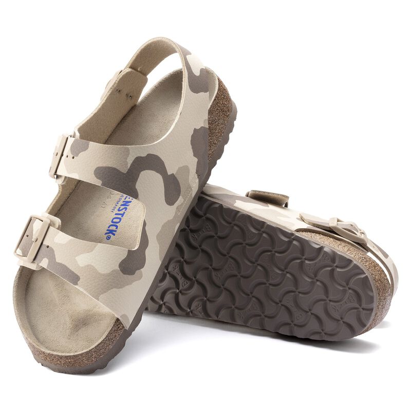 BIRKENSTOCK Milano Soft Footbed Birko-Flor Desert Soil Gray/Taupe Lounge Fit detail