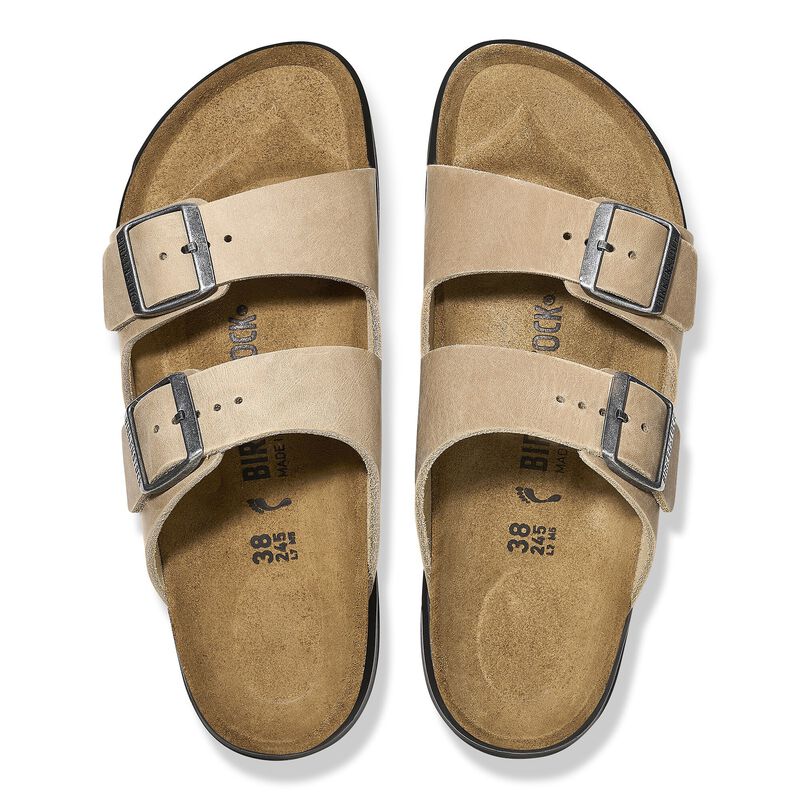 BIRKENSTOCK Arizona Crosstown Waxy Leather Tobacco Brown Classic Fit detail
