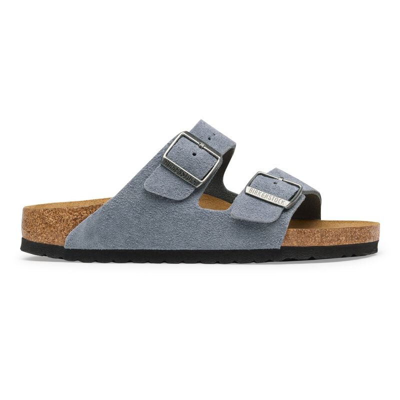 BIRKENSTOCK Arizona Suede Leather Stone Blue Lounge Fit detail