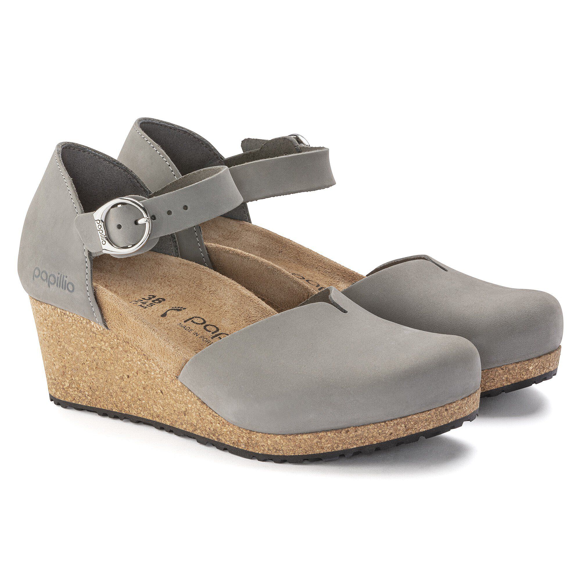 Mary Ring-Buckle Nubuck Leather