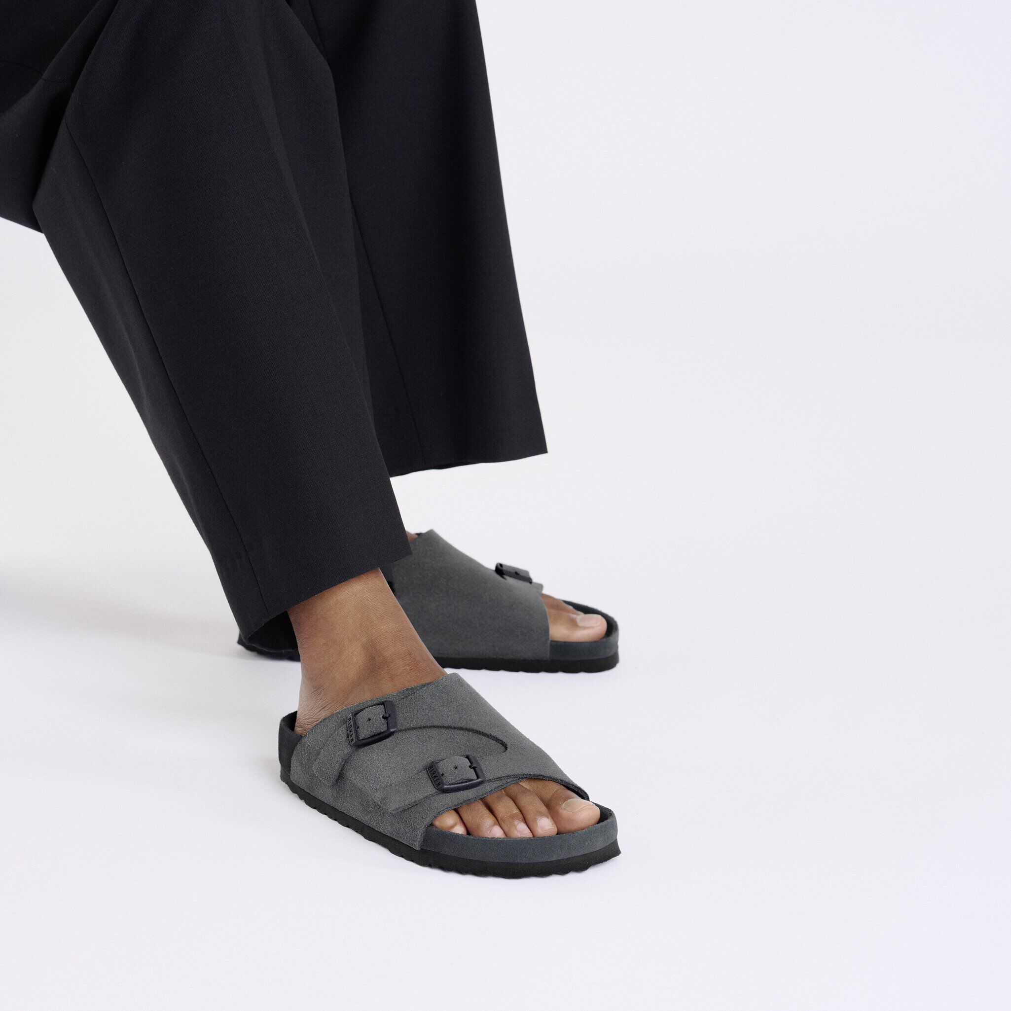 Zürich Suede Leather in Color Charcoal | BIRKENSTOCK US
