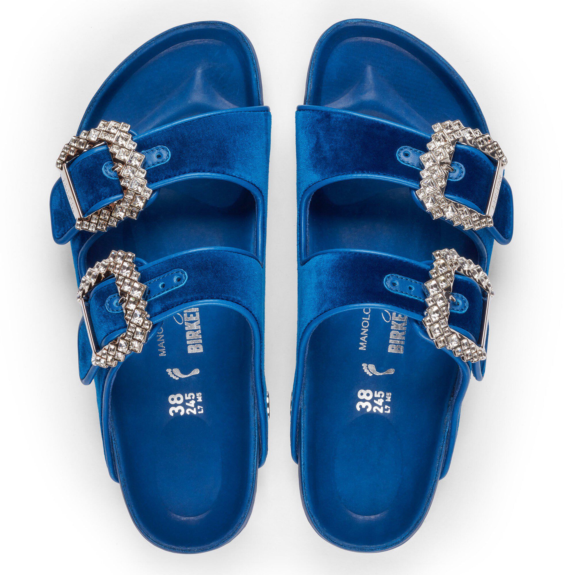 Manolo Blahnik Arizona Velvet Crystal Buckle Velvet