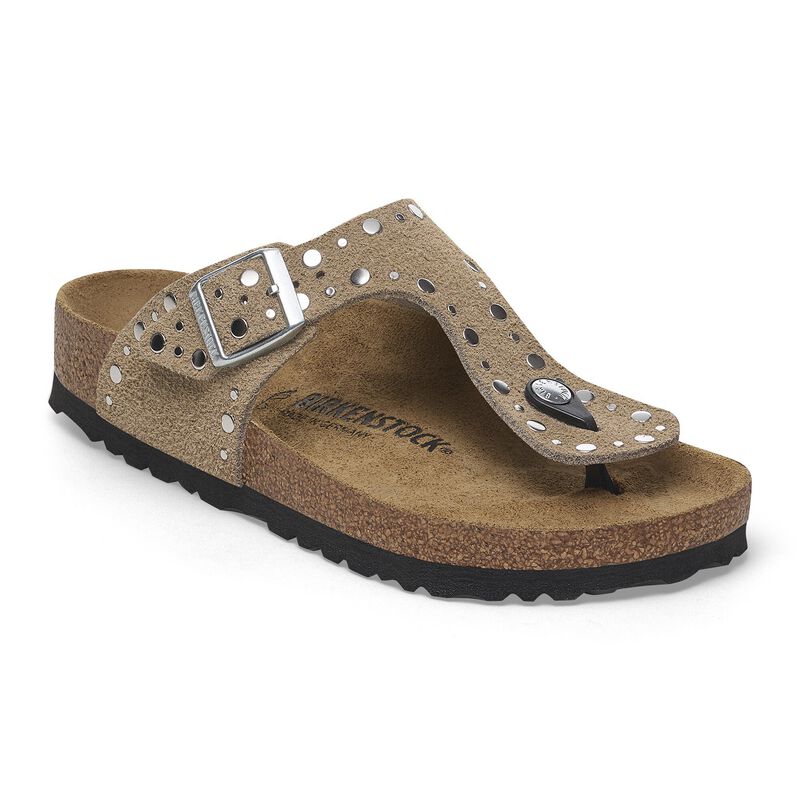 BIRKENSTOCK Gizeh Rivet Suede Leather Mink Easy Walk detail