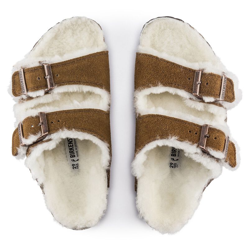 BIRKENSTOCK Arizona Shearling Kids Suede Leather Mink Trail Easy detail